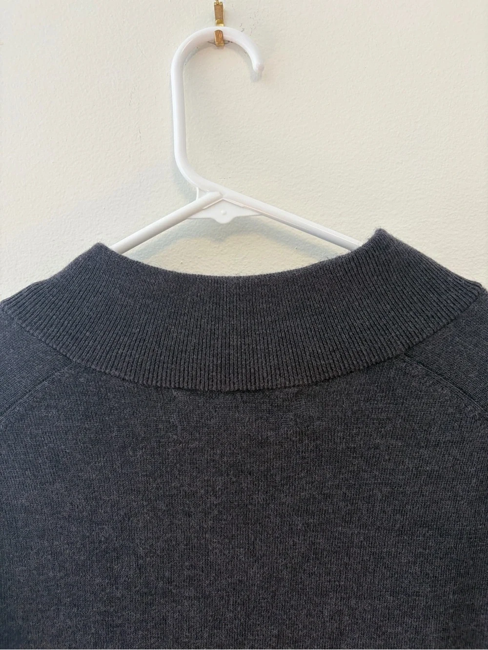 Banana Republic Sweater Mens XL Baruffa 100% Extra Fine Merino Wool 1/4 Zip Gray